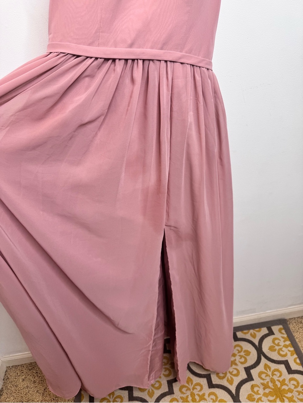 Azazie Everett Dusty Rose Chiffon Dress - Picture 8 of 9